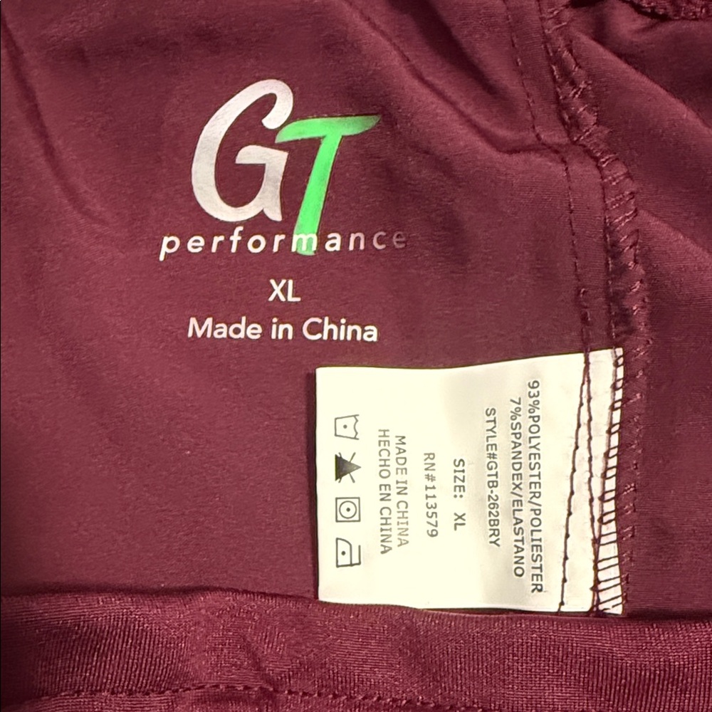 GT Performance Scrub Pants - Wine Colored, Size XL - Picture 7 of 9